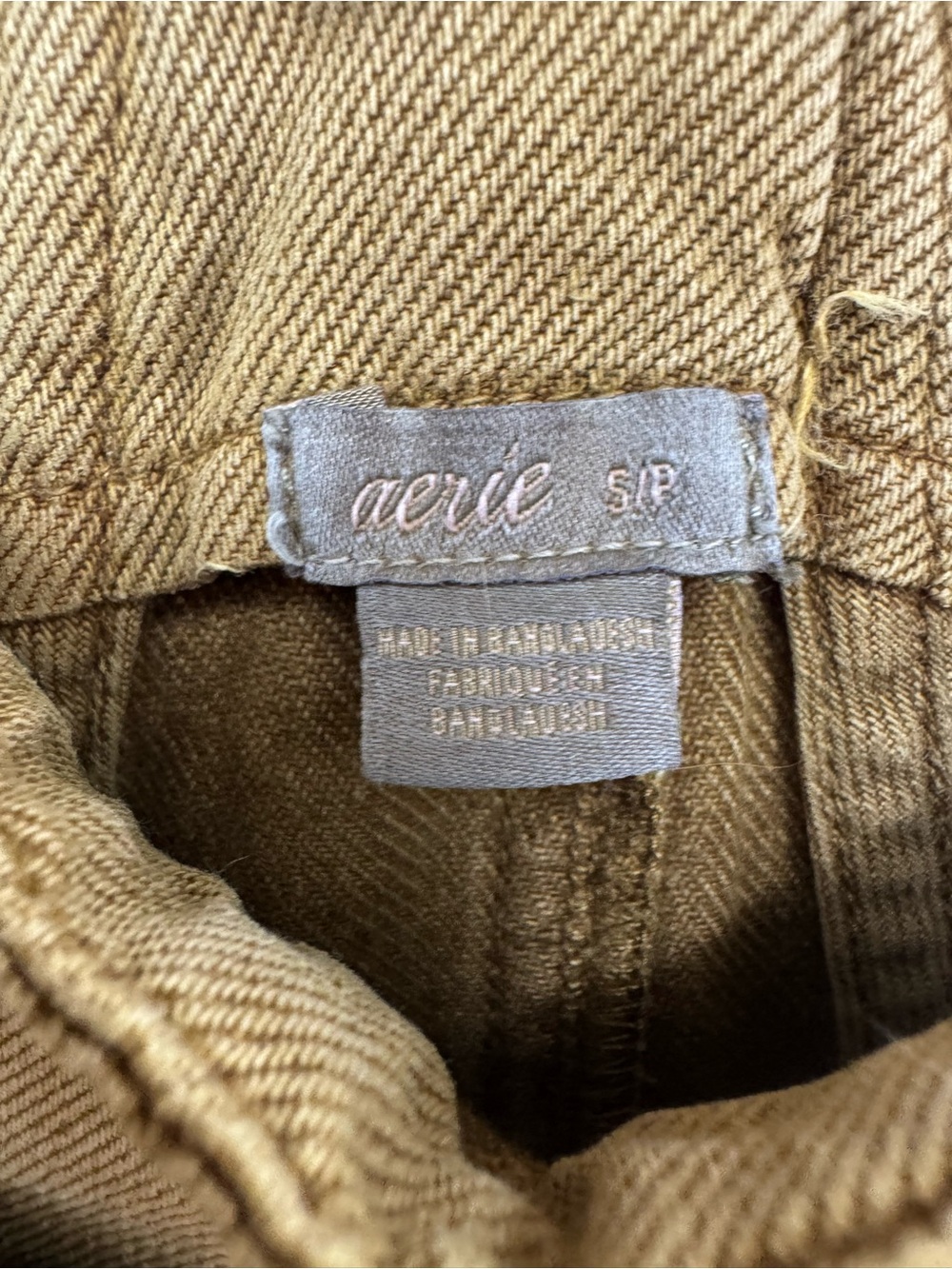 Aerie Lightweight Olive Green Brown Twill Overalls Rolled Leg Small - Picture 5 of 5